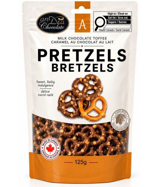 anDea Chocolate<br>Bretzels- Caramel au Chocolat au Lait<br>125 g