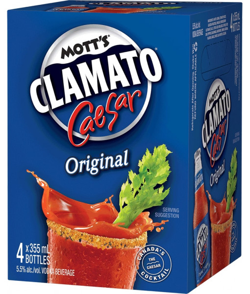 Mott's Clamato Caesar Original<br>Cooler à base de vodka |<br>4 x 355 ml | Canada