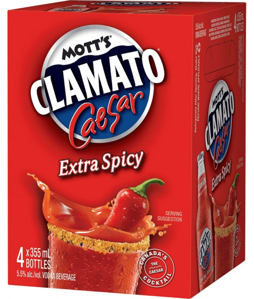 Mott's Clamato Caesar Extra Épicé<br>Vodka Cooler | 4 x 355 ml | Canada