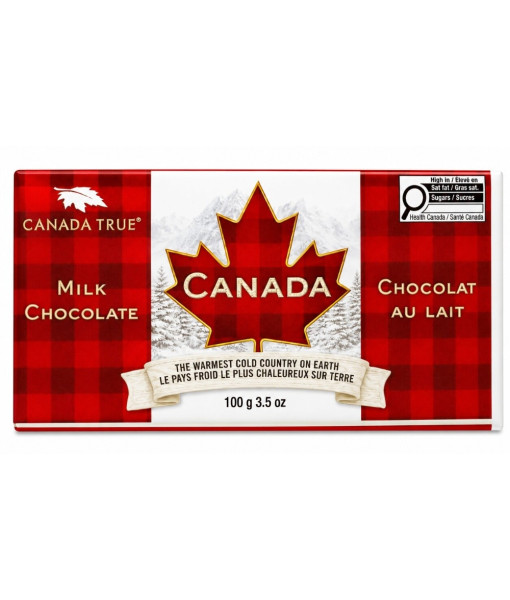 Canada True<br>Barre de chocolat au lait - Drapeau <br>100 g / 3.5 oz