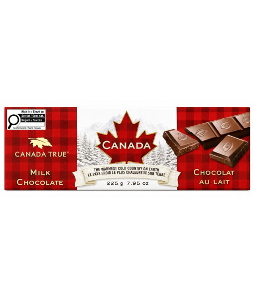 Canada True<br>Barre de chocolat au lait - Drapeau<br>225 g / 7.95 oz