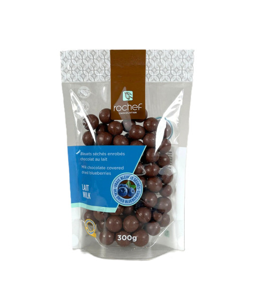 Rochef Chocolatier<br>Bleuets séchés enrobés chocolat au lait<br>300g