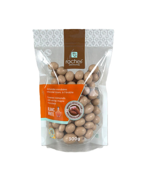 rochef Chocolatier<br>Amandes enrobées chocolat blanc à l'érable<br>300g
