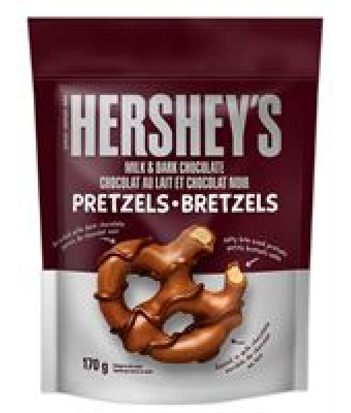 Hershey Chocolat au Lait et Chocolat Noir Enrobés Bretzels 12/170 g