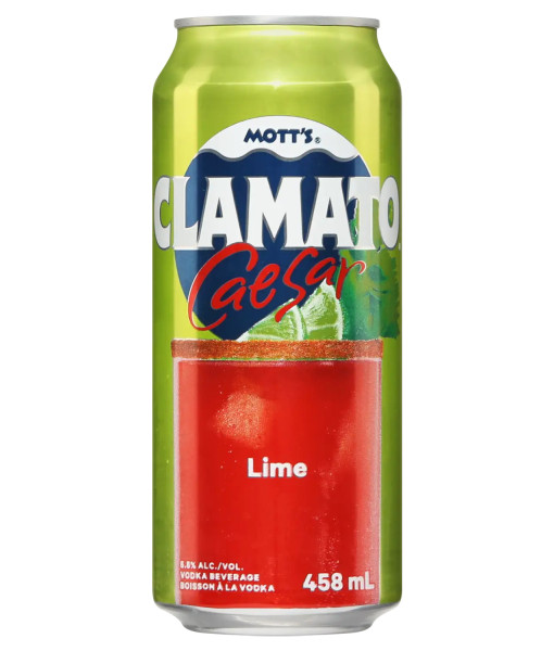 Mott's Clamato Caesar Lime<br>Cooler au spiritueux   |   458 ml   |   Canada