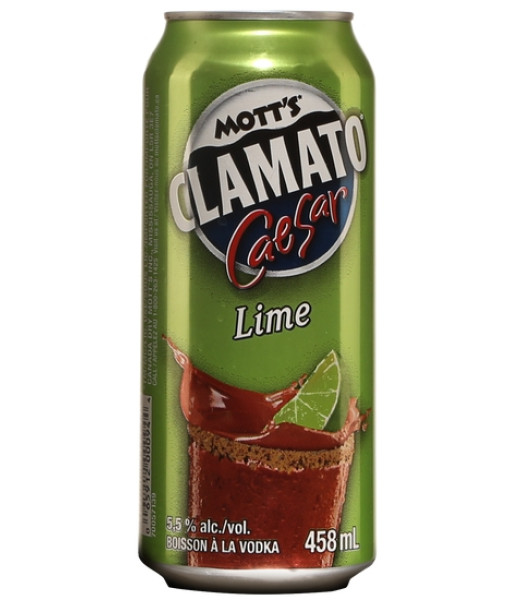 Mott's Clamato Caesar Lime<br> Cooler au spiritueux  | 458ml | États-Unis