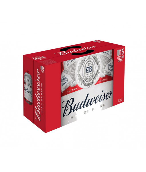 Budweiser<br> 15 x 355 ml <br> Canettes