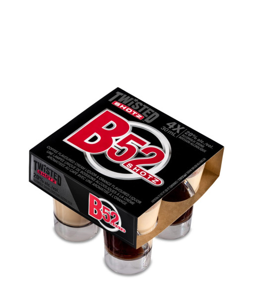 Twisted Shotz B52<br>Cocktail au spiritueux<br>| 4 x 30 ml |<br>Nouvelle-Zélande