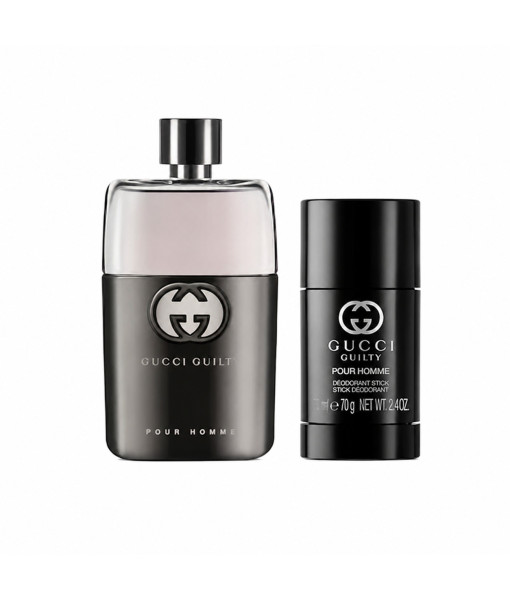 Gucci<br>Coffret-cadeau Guilty Pour Homme<br>Eau de Toilette<br>90 ml / 3.0 fl. oz.<br>+ Déodorant en bâton<br>75 ml / 70 g