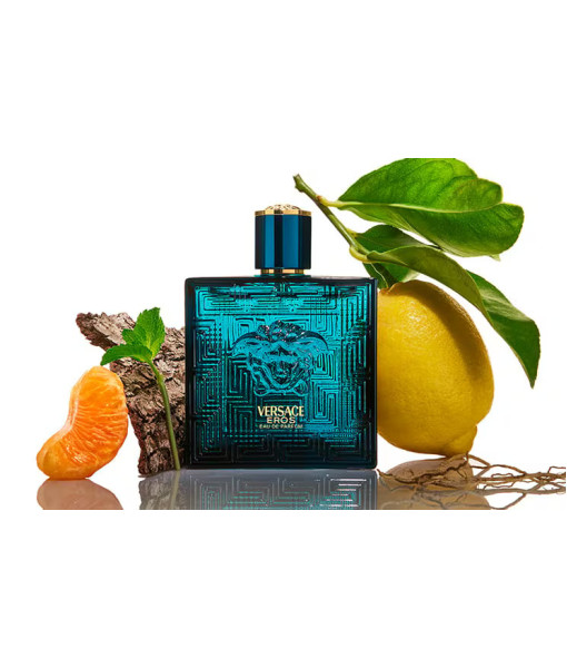 Versace<br>Coffret-cadeau Eros<br>Eau de Toilette<br>100 ml + 10 ml + Trousse Noire Versace<br>Coffret-cadeau Eros<br>Eau de Toilette<br>100 ml + 10 ml + Trousse Noire