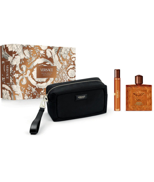 Versace<br>Coffret-cadeau Eros Najim<br>Parfum<br>100 ml + 10 ml + Trousse Noire