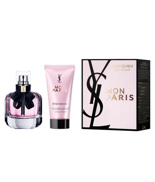 Yves Saint Laurent<br>Coffret-cadeau Mon Paris<br>Eau de Parfum<br>50 ml / 1.6 fl. oz.<br>+ Mon Lait parfumé pour le corps<br>50 ml / 1.6 fl. oz. Yves Saint Laurent<br>Coffret-cadeau Mon Paris<br>Eau de Parfum<br>50 ml / 1.6 fl. oz.<br>+ Mon Lait parfumé pour le corps<br>50 ml / 1.6 fl. oz.
