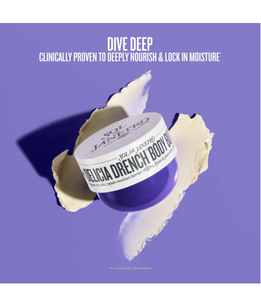 Sol de Janeiro<br>Crème pour le corps<br>Delícia Drench Body Butter<br>240 ml / 8.1 fl. oz. Sol de Janeiro<br>Crème pour le corps<br>Delícia Drench Body Butter<br>240 ml / 8.1 fl. oz.