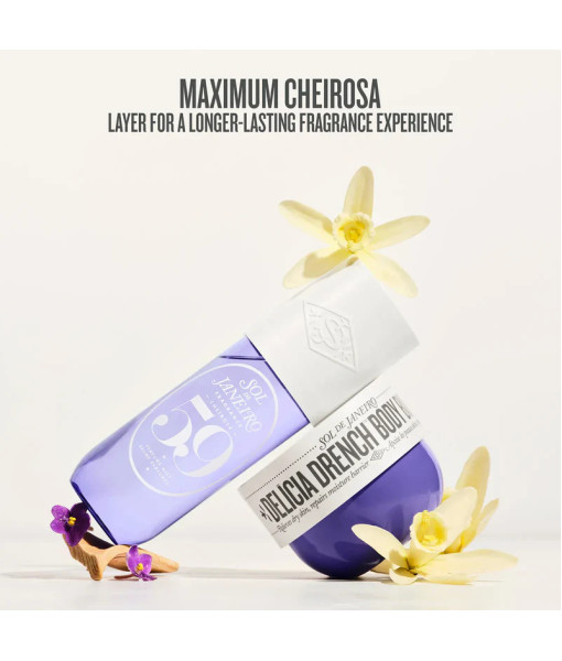 Sol de Janeiro<br>Crème pour le corps<br>Delícia Drench Body Butter<br>240 ml / 8.1 fl. oz. Sol de Janeiro<br>Crème pour le corps<br>Delícia Drench Body Butter<br>240 ml / 8.1 fl. oz.