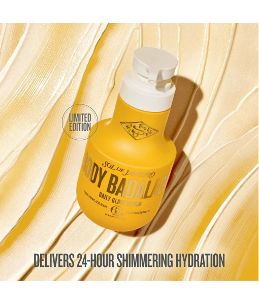 Sol de Janeiro<br>Body Badalada - Édition limitée<br>Daily Glow Lotion<br>400 ml / 13.5 fl. oz. Sol de Janeiro<br>Body Badalada - Édition limitée<br>Daily Glow Lotion<br>400 ml / 13.5 fl. oz.