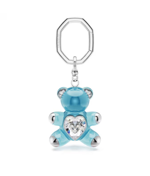 Swarovski<br>Porte-clés Teddy<br>Ours, Bleu, Métal rhodié