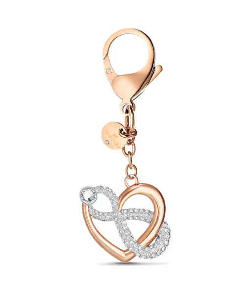 Swarovski<br>Accessoire de sac Infinite<br>Infini et cœur, Blanc, Finition mix de métal