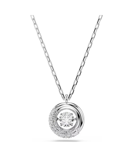 Swarovski<br>Pendentif Dextera<br>Taille ronde, Blanc, Métal rhodié