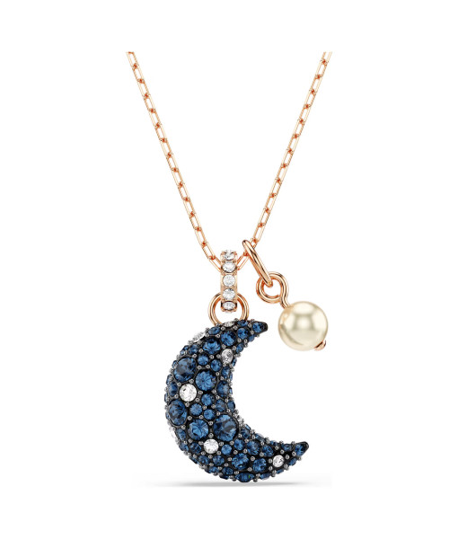 Swarovski<br>Pendentif Sublima<br>Perle de cristal, Lune, Multicolore, Doré à l’or rose 18 carats (750/1000)