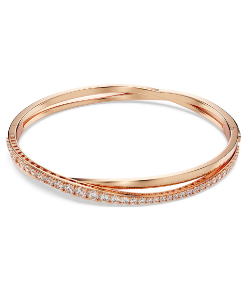 Swarovski<br>Bracelet Hyperbola<br>Blanc, Placage de ton or rosé