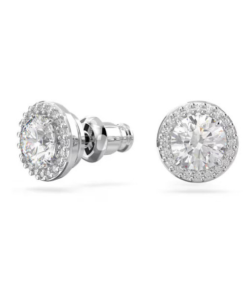 Swarovski<br>Clous d'oreilles Constella<br>Taille ronde, Pavé, Blanches, Métal rhodié
