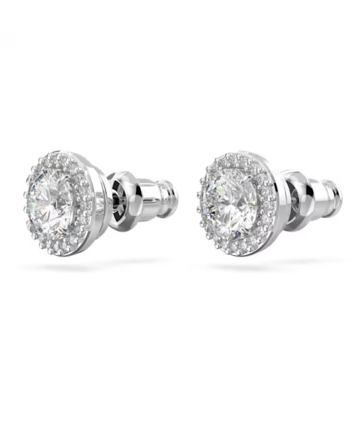Swarovski<br>Clous d'oreilles Constella<br>Taille ronde, Pavé, Blanches, Métal rhodié