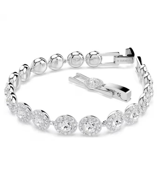Swarovski<br>Bracelet Tennis Una<br>Taille ronde, Blanc, Métal rhodié