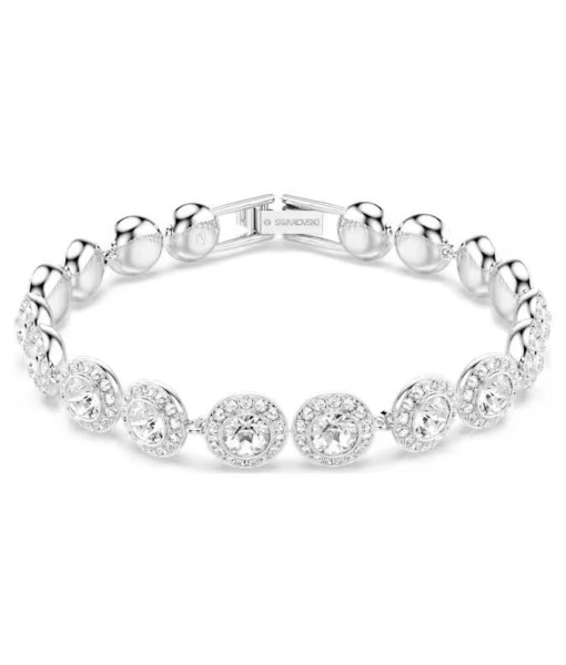 Swarovski<br>Bracelet Tennis Una<br>Taille ronde, Blanc, Métal rhodié