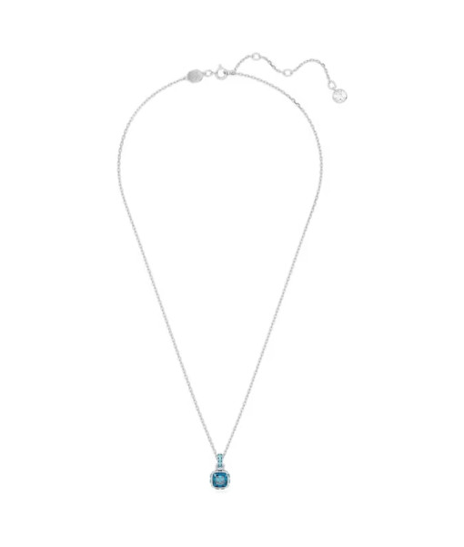 Swarovski<br>Pendentif Birthstone<br>Taille Carré, Décembre, Bleu, Métal rhodié