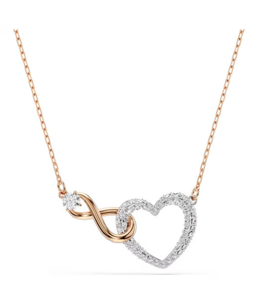 Swarovski<br>Collier Infinity<br>Infini et cœur, Blanc, Finition mix de métal Swarovski<br>Collier Infinity<br>Infini et cœur, Blanc, Finition mix de métal