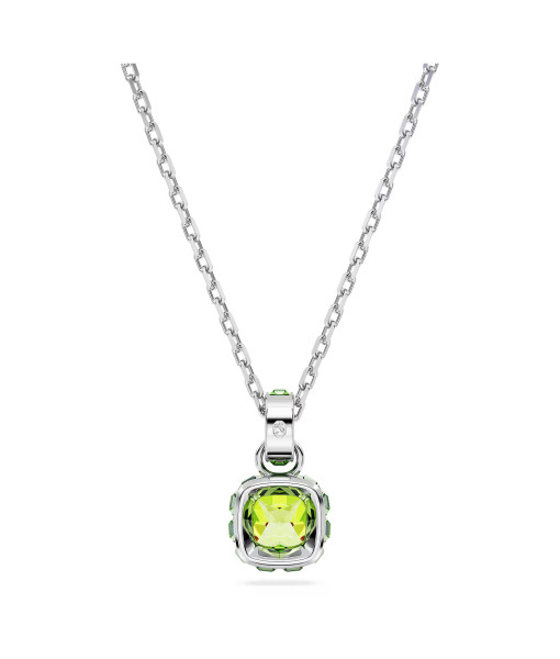 Swarovski<br>Pendentif Birthstone<br>Taille Carré, Août, Vert, Métal rhodié