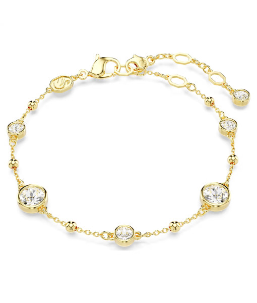 Swarovski<br>Bracelet Imber<br>Taille ronde, Motif éparpillé, Blanc, Placage de ton or