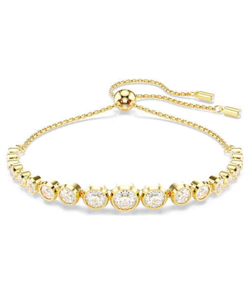 Swarovski<br>Bracelet Tennis Imber<br>Diverses tailles rondes, Blanc, Placage de ton or