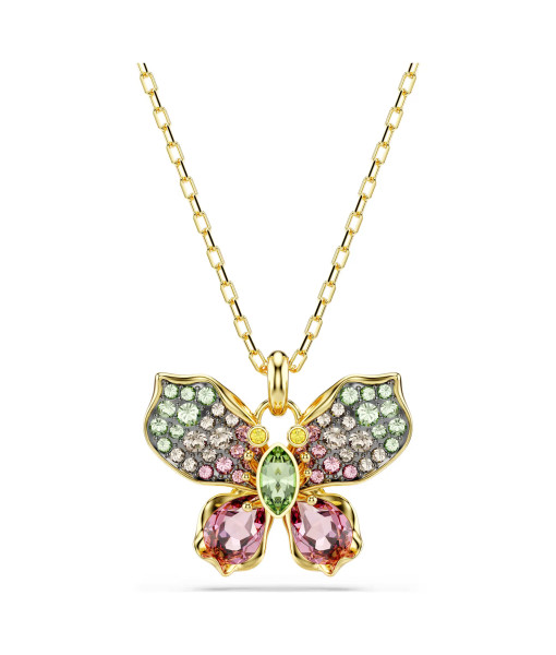 Swarovski<br>Pendentif Idyllia<br>Tailles variées, Pavé, Papillon, Multicolore, Placage de ton or