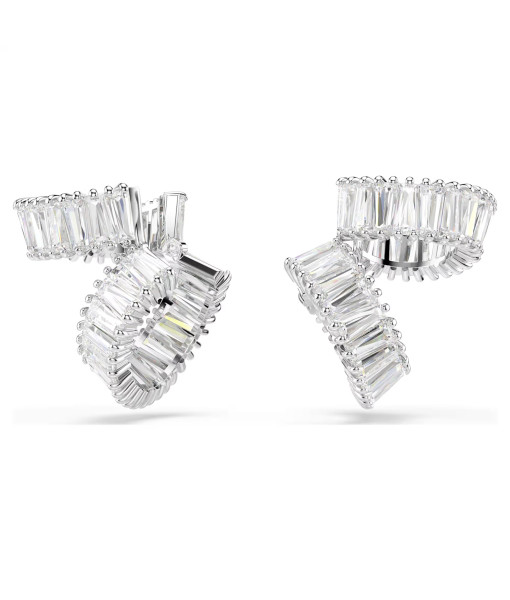 Swarovski<br>Manchettes d’oreilles Ariana Grande x Swarovski<br>Taille baguette, Blanches, Métal rhodié