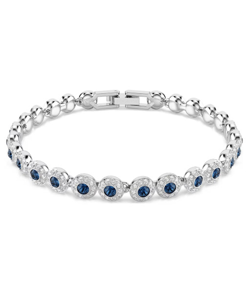 Swarovski<br>Bracelet Tennis Una Angelic<br>Taille ronde, Bleu, Métal rhodié