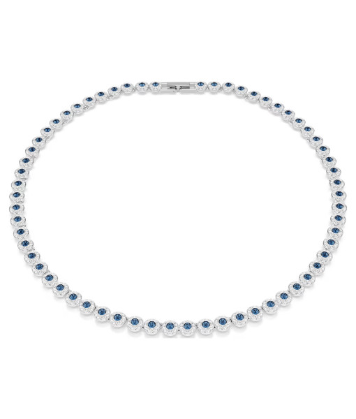 Swarovski<br>Collier Tennis Una Angelic<br>Taille ronde, Bleu, Métal rhodié