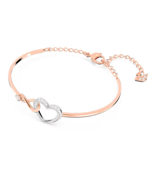 Swarovski<br>Bracelet-jonc Hyperbola<br>Infini et cœur, Blanc, Finition mix de métal