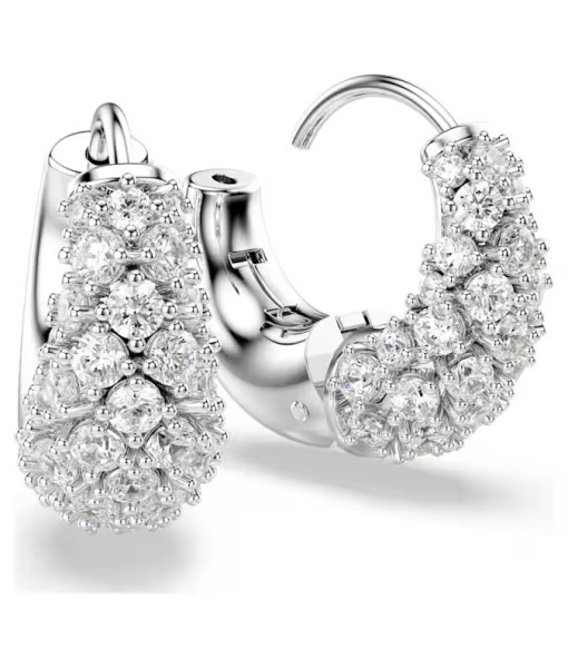 Swarovski<br>Boucles d'oreilles Sublima<br>Blanches, Métal rhodié
