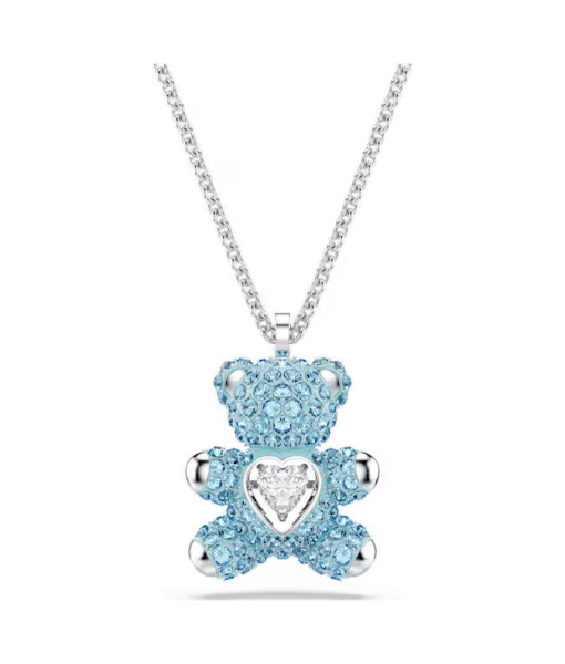 Swarovski<br>Pendentif Teddy<br>Ours, Bleu, Métal rhodié