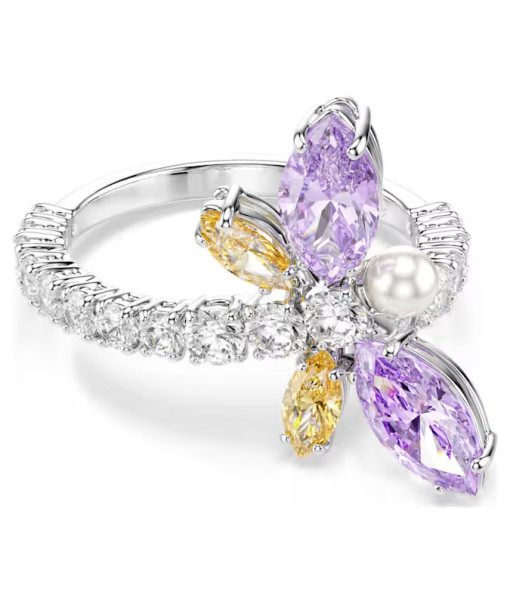Swarovski<br>Bague avec motif Ariana Grande x Swarovski<br>Tailles variées, Libellule, Multicolore, Métal rhodié