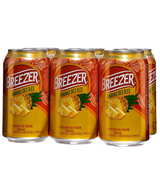 Bacardi Breezer Ananas <br>Spirit-Based Cooler |<br> 6 x 355 ml | Canada