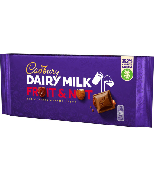 Barre de Chocolat Cadbury Dairy Milk Fruit et Noix <br>200 g