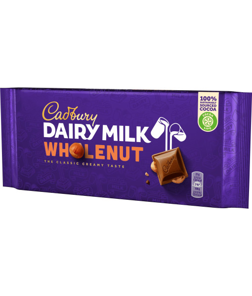 Barre de Chocolate Cadbury Dairy Milk noix entière<br> 200 g