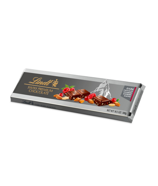 Lindt dark chocolate with almonds, raspberries, and cranberries 300 g