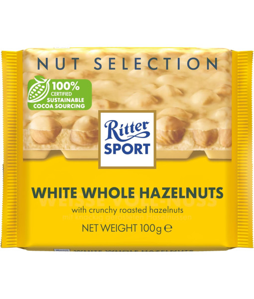 Ritter Sport<br>White Whole Hazelnuts<br> 100 g
