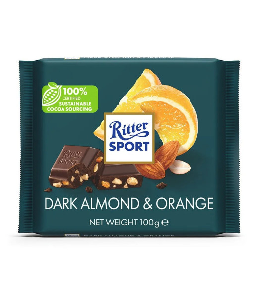 Ritter Sport<br>Dark Orange & Almonds<br>100 g