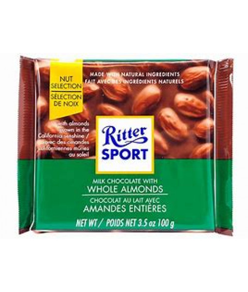 Ritter Sport<br> Milk Chocolate with Whole Almonds 100g
