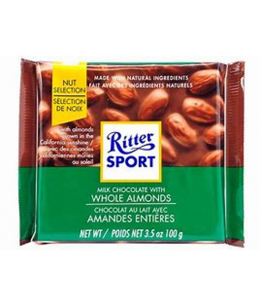 Ritter Sport <br>Chocolat au Lait aux Amandes Entières 100g