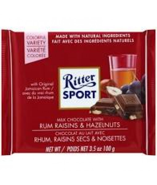 Ritter Sport<br>Rhum Raisins Secs & Noisesttes 100g